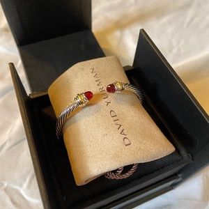 David Yurman Silver Garnet Bracelet